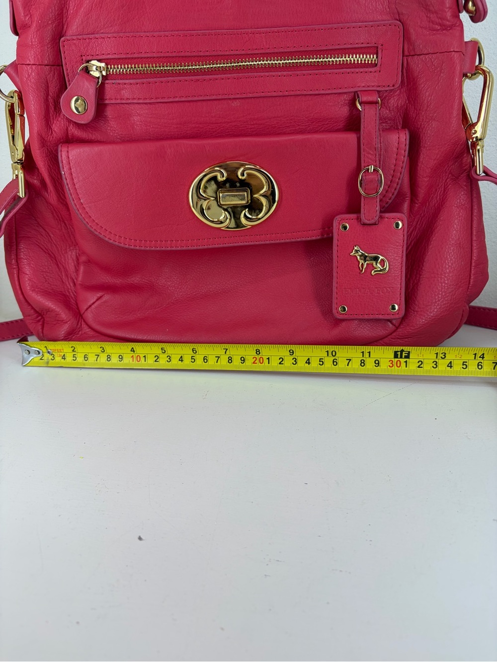 Emma Fox Hot Pink Leather with Gold Hardware shoulder bag - Picture 12 of 12